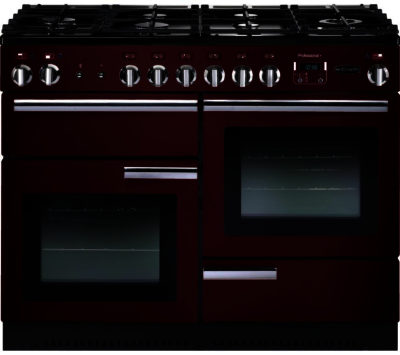 RANGEMASTER  Professional 110 Dual Fuel Range Cooker - Cranberry & Chrome